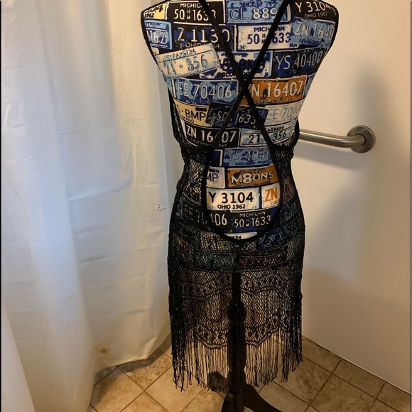 Small Fishnet with Fringe Nightgown Ensemble - Picture 1 of 10